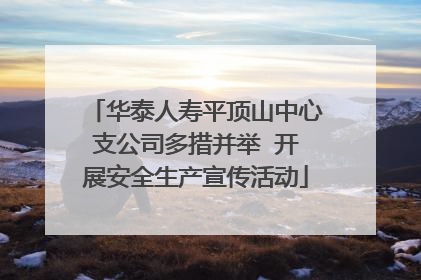 华泰人寿平顶山中心支公司多措并举  开展安全生产宣传活动