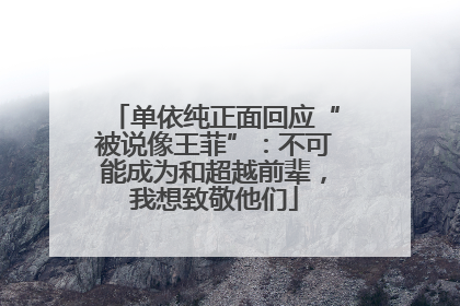 单依纯正面回应“被说像王菲”：不可能成为和超越前辈，我想致敬他们