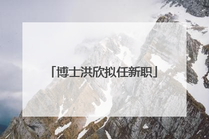博士洪欣拟任新职