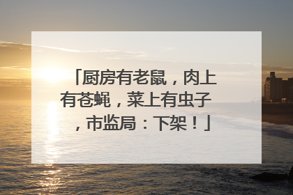 厨房有老鼠，肉上有苍蝇，菜上有虫子，市监局：下架！