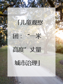 儿童观察团：“一米高度”丈量城市治理