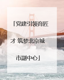 党建引领育匠才 筑梦北京城市副中心