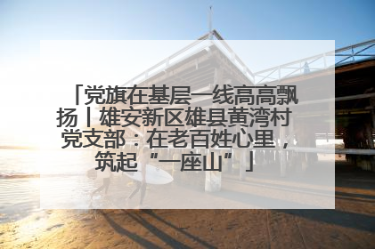 党旗在基层一线高高飘扬丨雄安新区雄县黄湾村党支部：在老百姓心里，筑起“一座山”