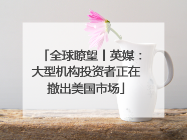 全球瞭望丨英媒：大型机构投资者正在撤出美国市场