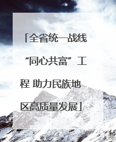全省统一战线“同心共富”工程 助力民族地区高质量发展