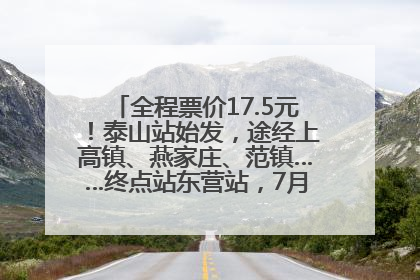 全程票价17.5元！泰山站始发，途经上高镇、燕家庄、范镇……终点站东营站，7月1日开通！