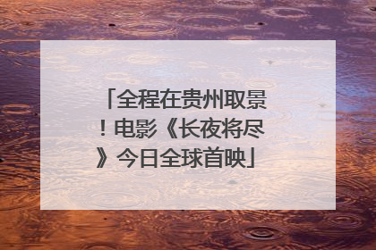 全程在贵州取景！电影《长夜将尽》今日全球首映