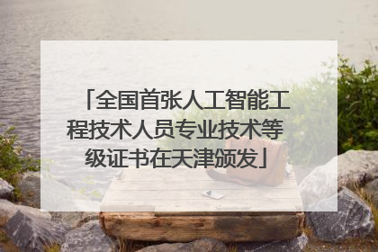 全国首张人工智能工程技术人员专业技术等级证书在天津颁发