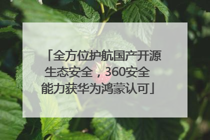 全方位护航国产开源生态安全，360安全能力获华为鸿蒙认可