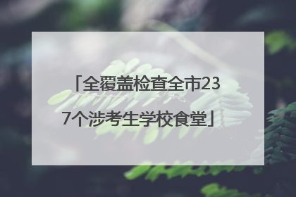 全覆盖检查全市237个涉考生学校食堂