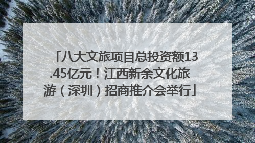 八大文旅项目总投资额13.45亿元！江西新余文化旅游（深圳）招商推介会举行