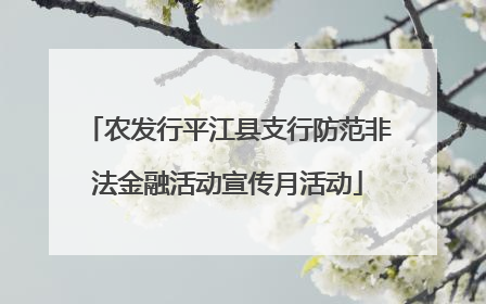 农发行平江县支行防范非法金融活动宣传月活动