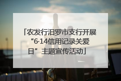 农发行汨罗市支行开展“6·14信用记录关爱日”主题宣传活动