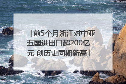 前5个月浙江对中亚五国进出口超200亿元 创历史同期新高