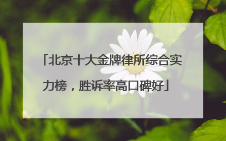 北京十大金牌律所综合实力榜，胜诉率高口碑好