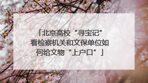 北京高校“寻宝记” 看检察机关和文保单位如何给文物“上户口”