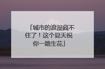 城市的浪漫藏不住了！这个夏天祝你一路生花
