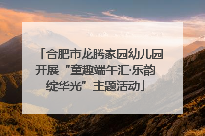 合肥市龙腾家园幼儿园开展“童趣端午汇·乐韵绽华光”主题活动