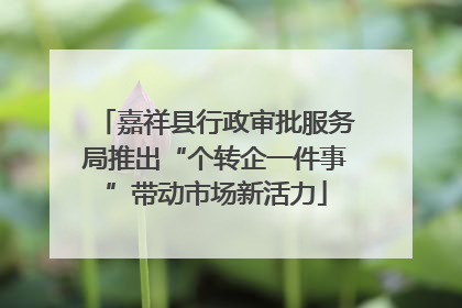嘉祥县行政审批服务局推出“个转企一件事”带动市场新活力