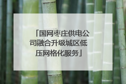 国网枣庄供电公司融合升级城区低压网格化服务