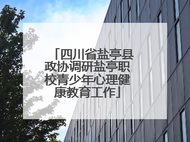 四川省盐亭县政协调研盐亭职校青少年心理健康教育工作