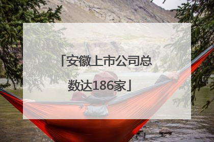 安徽上市公司总数达186家