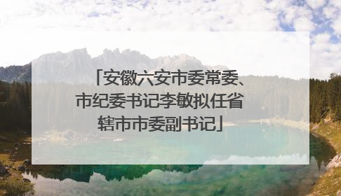安徽六安市委常委、市纪委书记李敏拟任省辖市市委副书记