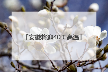 安徽将迎40℃高温