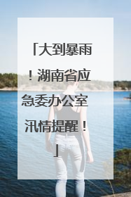 大到暴雨！湖南省应急委办公室汛情提醒！