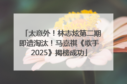 太意外！林志炫第二期即遭淘汰！马嘉祺《歌手2025》揭榜成功