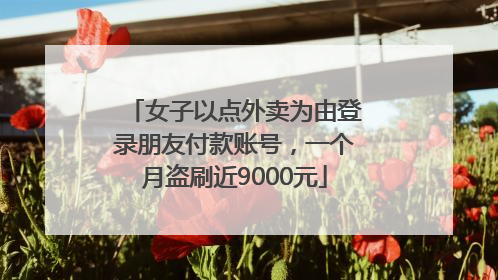女子以点外卖为由登录朋友付款账号，一个月盗刷近9000元