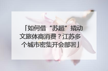 如何借“苏超”撬动文旅体商消费？江苏多个城市密集开会部署