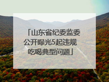 山东省纪委监委公开曝光5起违规吃喝典型问题