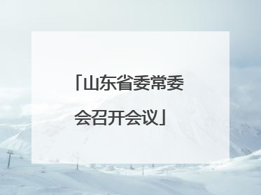 山东省委常委会召开会议