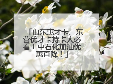 山东惠才卡、东营优才卡持卡人必看！中石化加油优惠直降！