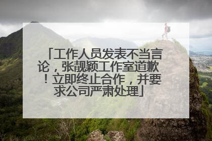 工作人员发表不当言论，张靓颖工作室道歉！立即终止合作，并要求公司严肃处理