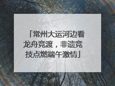 常州大运河边看龙舟竞渡，非遗竞技点燃端午激情