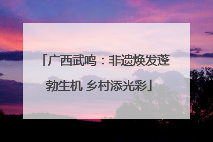 广西武鸣：非遗焕发蓬勃生机 乡村添光彩