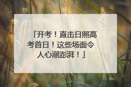 开考！直击日照高考首日！这些场面令人心潮澎湃！
