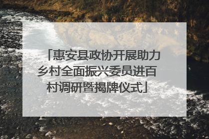 惠安县政协开展助力乡村全面振兴委员进百村调研暨揭牌仪式
