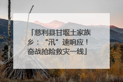 慈利县甘堰土家族乡：“汛”速响应！奋战抢险救灾一线