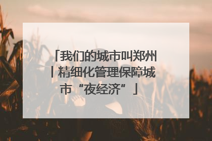 我们的城市叫郑州丨精细化管理保障城市“夜经济”