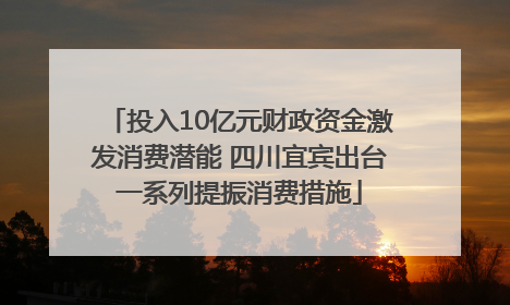投入10亿元财政资金激发消费潜能 四川宜宾出台一系列提振消费措施