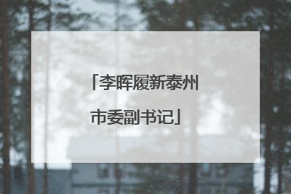 李晖履新泰州市委副书记