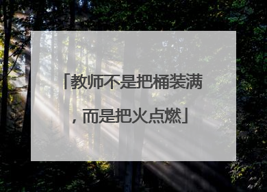 教师不是把桶装满，而是把火点燃