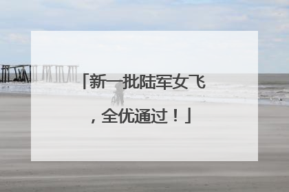 新一批陆军女飞，全优通过！