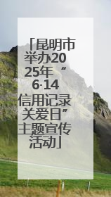 昆明市举办2025年“6·14信用记录关爱日”主题宣传活动