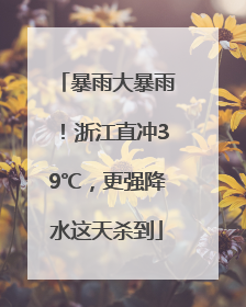 暴雨大暴雨！浙江直冲39℃，更强降水这天杀到