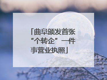 曲阜颁发首张“个转企”一件事营业执照