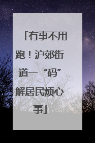 有事不用跑！沪郊街道一“码”解居民烦心事